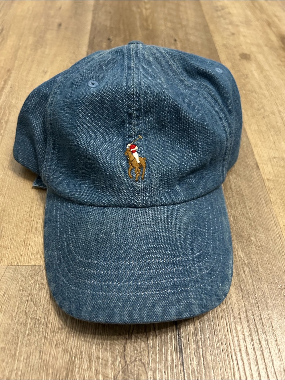 Polo by Ralph Lauren Blue Denim Cap with Yellow Logo Limited edition!
